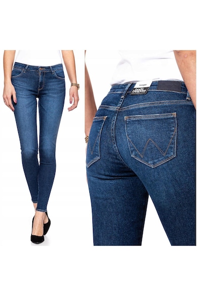 Blugi Dama - Skinny - W24-L32 US - Bumbac - Zipper - Lung - 5 Buzunare 2 Mari 2 Medii Exterioare 1 Mic Interior - Talie Joasa - Albastru