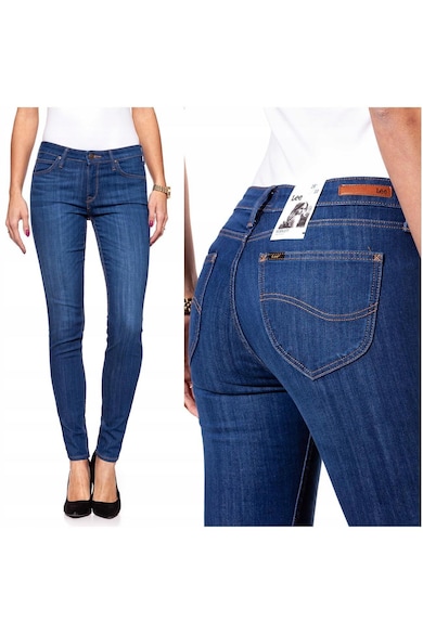 Blugi Dama - Scarlett - W25-L33 US - Bumbac - Zipper - Lung - 5 Buzunare 2 Mari 2 Medii Exterioare 1 Mic Interior - Talie Medie - Albastru