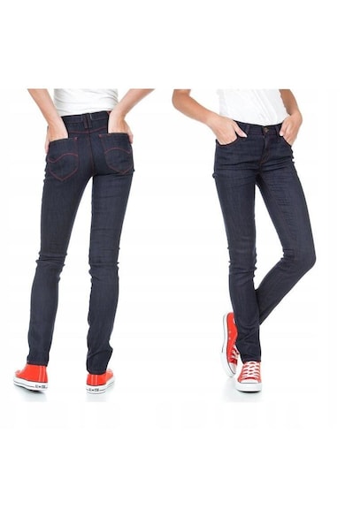 Blugi Dama - Jade Seasonal - W24-L31 - Bumbac - Fermoar - Lungi - Talie Medie - 5 Bunzuare - High-Quality - Albastru