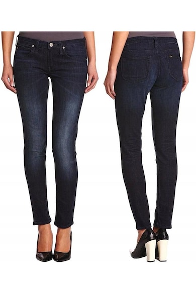 Blugi Dama - Lynn - W28-L35 - Bumbac - Fermoar - Lungi - Talie Joasa - 5 Bunzuare - High-Quality - Albastru Inchis