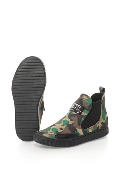 Diesel Pantofi sport slip-on de piele intoarsa cu model camuflaj Baieti