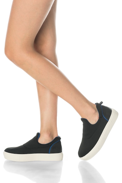 United Colors of Benetton Pantofi sport slip-on flatform, 8HLQD3342-700, Negru/Albastru, 37 Femei