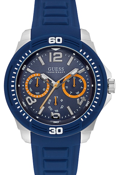 GUESS Ceas cu functii multiple si curea de silicon Tread Barbati