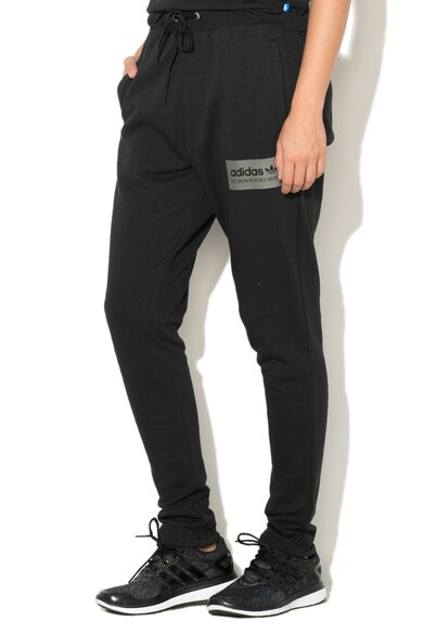 adidas Originals Pantaloni sport cu aplicatie logo, Negru Femei