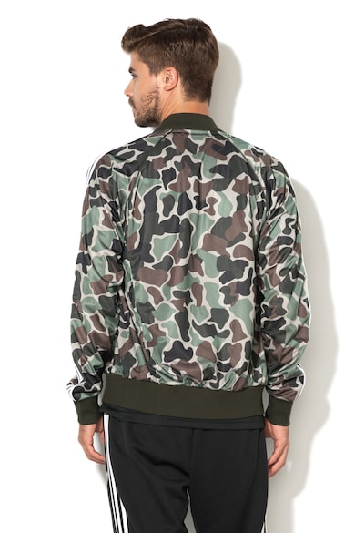 adidas Originals Jacheta sport cu imprimeu camuflaj si fermoar, Multicolor Barbati