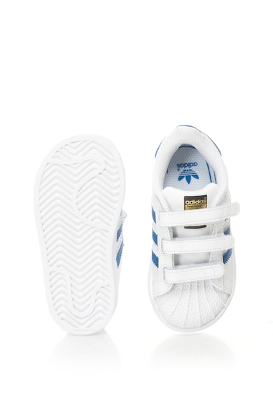 adidas Originals Pantofi sport cu velcro Superstar, Alb/Albastru Fete