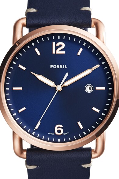 Fossil Часовник The Commuter с кожена каишка Мъже