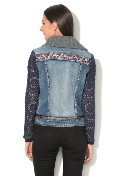 DESIGUAL Jacheta de denim cu guler detasabil Exotic Femei