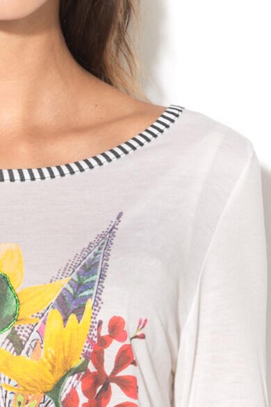 DESIGUAL Bluza lunga cu imprimeu si margele Femei