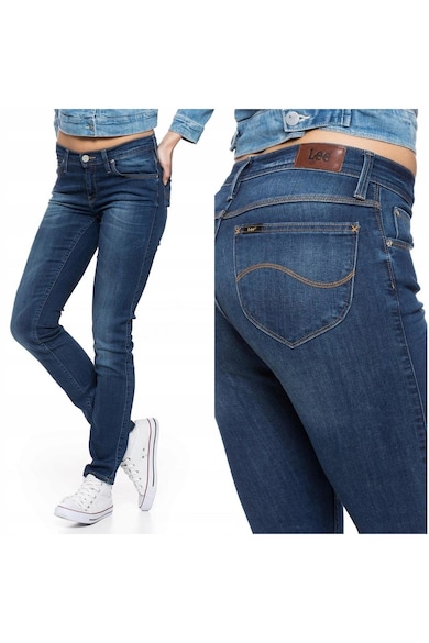 Blugi Dama - Jade - W24-L31 - Bumbac - Fermoar - Lungi - Talie Medie - 5 Bunzuare - High-Quality - Albastru