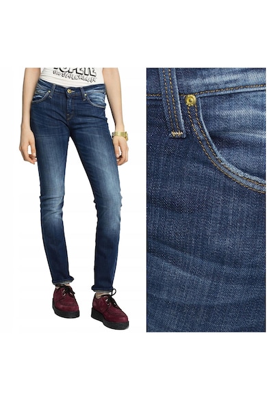 Blugi Dama - Jade - W26-L33 - Bumbac - Fermoar - Lungi - Talie Medie - 5 Bunzuare - High-Quality - Albastru