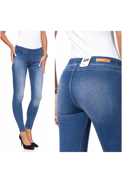 Blugi Dama - Slip-On - W28-L33 - Bumbac - Fermoar - Lungi - Talie Medie - 5 Bunzuare - High-Quality - Albastru