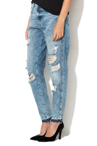 GUESS JEANS Blugi cu detalii brodate si aspect deteriorat Femei