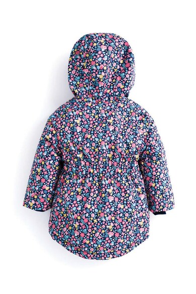 JoJo Maman Bebe Geaca parka cu gluga si imprimeu floral Fete