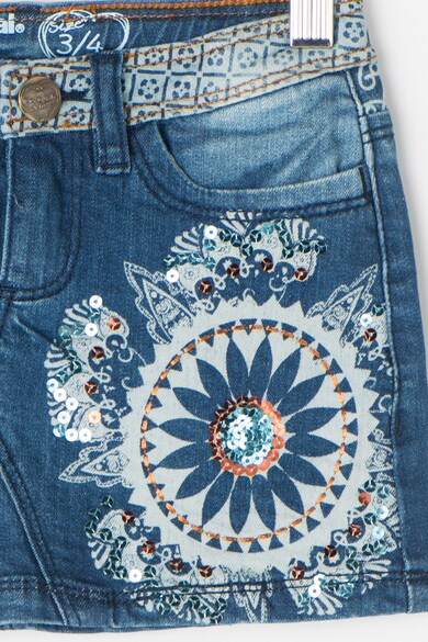 DESIGUAL Fusta de denim cu imprimeu mandala Broca Fete