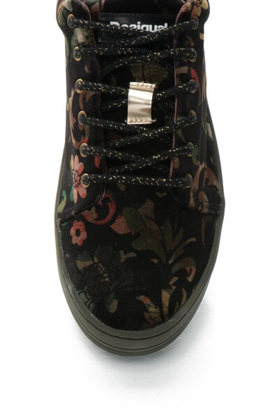 DESIGUAL Pantofi sport flatform de catifea cu imprimeu floral Funky Sporty Femei