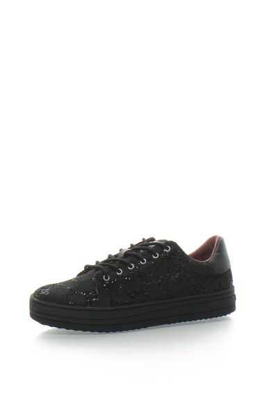 DESIGUAL Pantofi sport flatform cu dantela si paiete Funky Femei