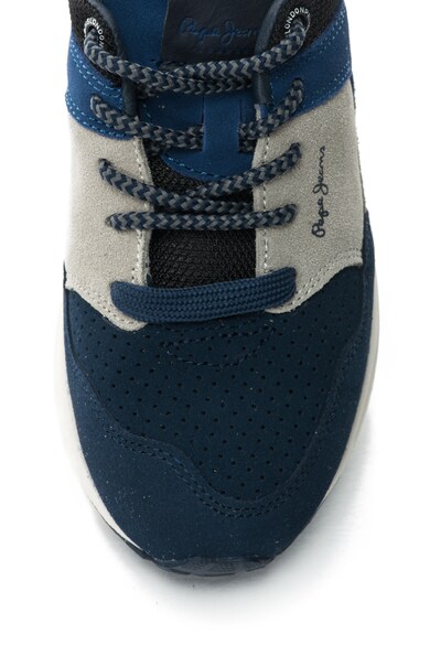 Pepe Jeans London Pantofi sport cu piele intoarsa si garnituri textile Boston Baieti