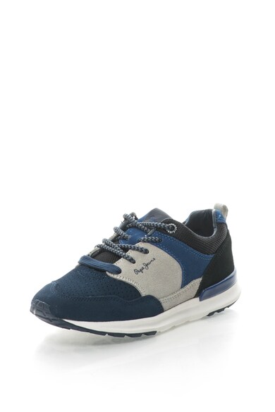 Pepe Jeans London Pantofi sport cu piele intoarsa si garnituri textile Boston Fete