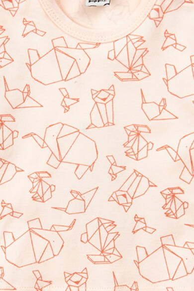 Pippi Kerek nyakú vékony pulóver origami mintával Lány