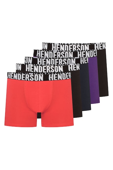 Boxeri (crac mai lung)Opener set de 5 perechi rosu - negru - albastru inchis - violet - negru - Multicolor