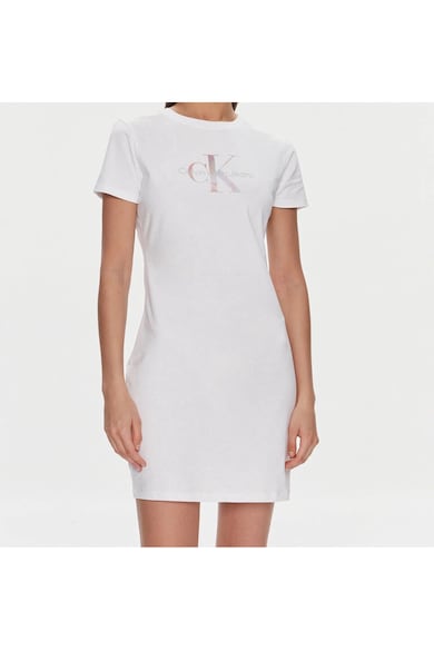 Rochie din bumbac cu print logo -