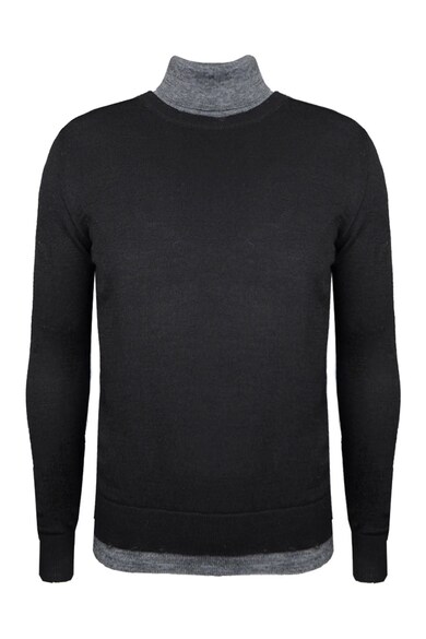 Pulover uni cu guler inalt -