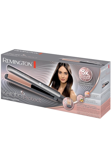 Remington Placa de indreptat parul  Keratin Protect , invelis ceramic, 230°C, Gri/Aramiu Femei