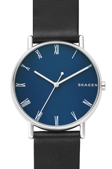 Skagen Ceas cu o curea de piele Signatur Barbati