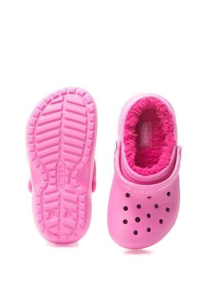 Crocs Saboti cu detalii perforate si captuseala de blana shearling sintetica Fete