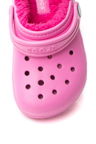 Crocs Saboti cu detalii perforate si captuseala de blana shearling sintetica Fete