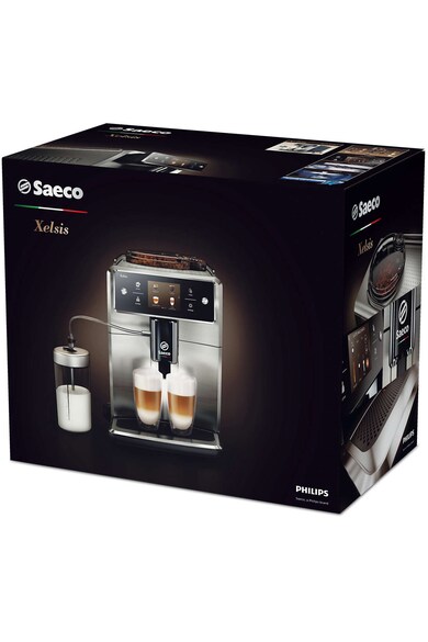 Saeco Espressor automat  Xelsis SM7683/00, Ecran tactil cu Coffee Equalizer, Sistem Latteduo, 15 selectii , 6 profiluri, Rasnita ceramica cu 12 trepte, AquaClean, Negru/Inox Femei