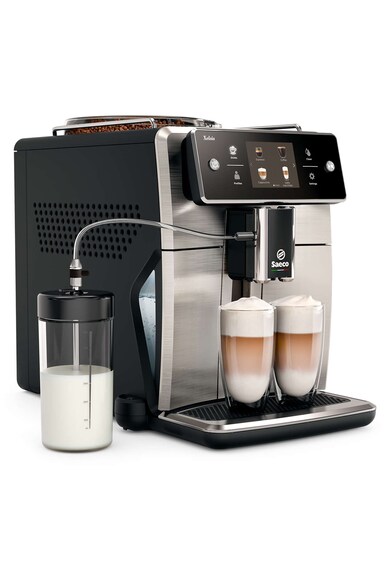 Saeco Espressor automat  Xelsis SM7683/00, Ecran tactil cu Coffee Equalizer, Sistem Latteduo, 15 selectii , 6 profiluri, Rasnita ceramica cu 12 trepte, AquaClean, Negru/Inox Femei