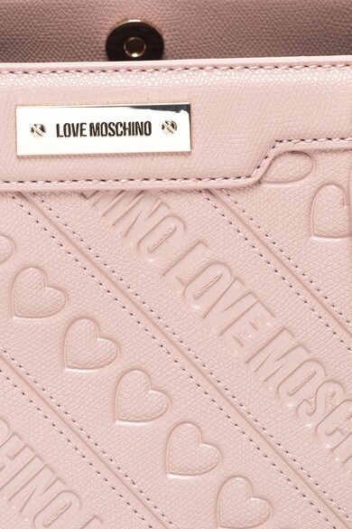 Love Moschino Geanta shopper din piele sintetica saffiano cu logo in relief Femei