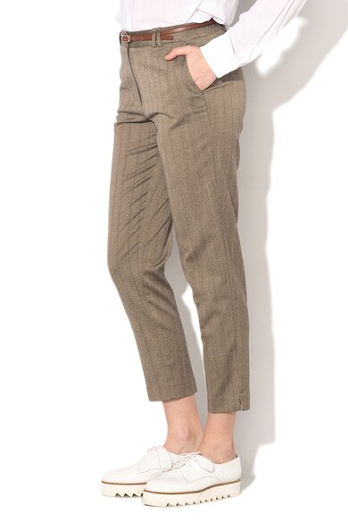 Esprit Официален панталон с шарка тип рибена кост и колан Жени