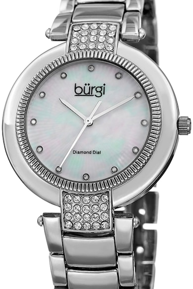 BURGI Часовник със седефен циферблат и 12 диаманта Жени