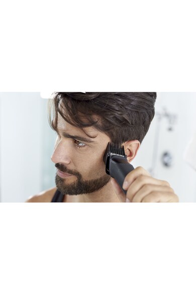 Philips Aparat de tuns barba si parul 11 in 1  Multigroom MG5730/15, Lame cu ascutire, Acumulator, 7 piepteni par fata, cap si corp, Tehnologie DualCut, Negru Barbati