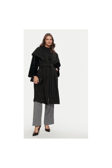Palton dama - 304202292 - Poliester - Negru - Negru