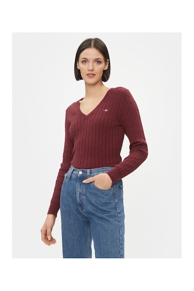 Pulover dama - 303284626 - Bumbac - XS INTL - Rosu