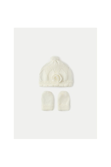 Set caciula si fular fete - 304315527 - Bumbac - Bej - Bej