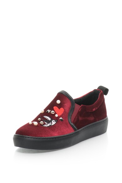 Fiorucci Pantofi slip-on de catifea, brodati, cu margele Femei