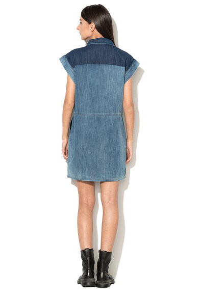 Diesel Rochie tip camasa din chambray cu maneci scurte De-Wong Femei