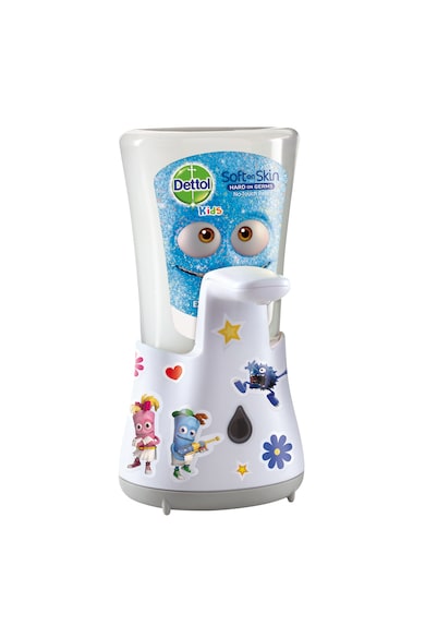 Dettol Dozator sapun lichid cu senzor  Kids No Touch pentru sapunul lichid + Rezerva sapun lichid Dettol Kids No Touch cu Aloe Vera, 250 ml Femei