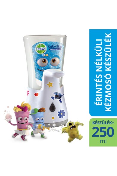 Dettol Dozator sapun lichid cu senzor  Kids No Touch pentru sapunul lichid + Rezerva sapun lichid Dettol Kids No Touch cu Aloe Vera, 250 ml Femei