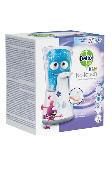 Dettol Dozator sapun lichid cu senzor  Kids No Touch pentru sapunul lichid + Rezerva sapun lichid Dettol Kids No Touch cu Aloe Vera, 250 ml Femei
