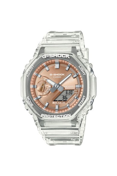 Ceas G-SHOCK GA-2100BM-7A5ER - plastic/poliuretan/cauciuc - transparent/portocaliu - 45mm - rezistent la apa 20 ATM