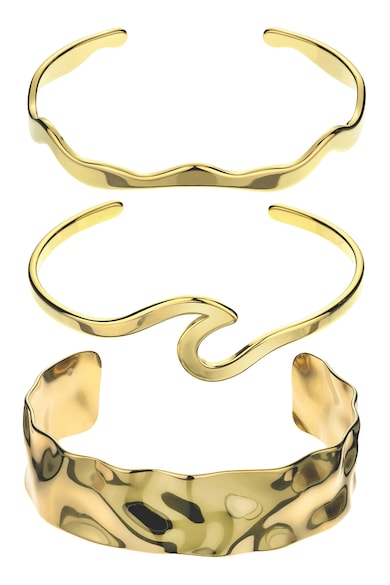 Set de bratari din otel inoxidabil Wavelle - 3 piese - Auriu