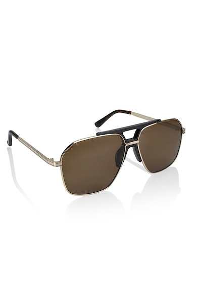 Ochelari de soare aviator unisex polarizati - Auriu/Negru/Maro