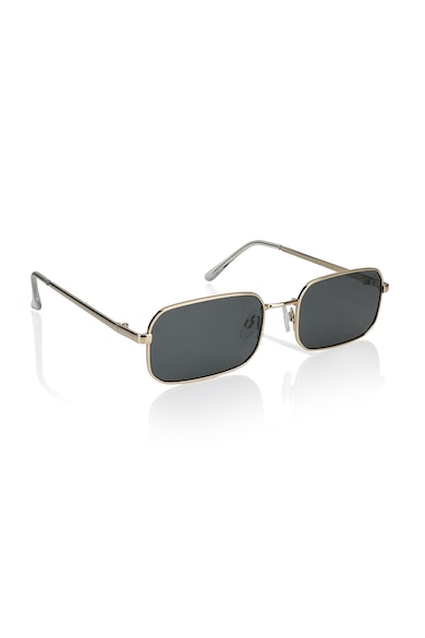 Ochelari de soare unisex polarizati metalici dreptunghiulari - Bronz/Transparent