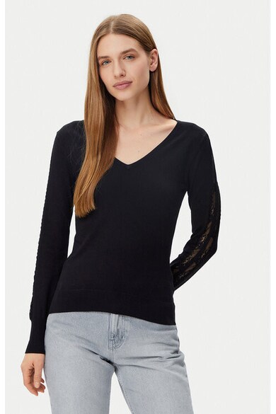 Pulover dama - 305253194 - Viscoza/Poliamida - Negru - Negru